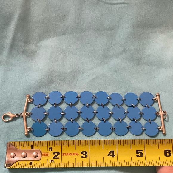 Vintage Blue Disc Bracelet - Picture 9 of 9